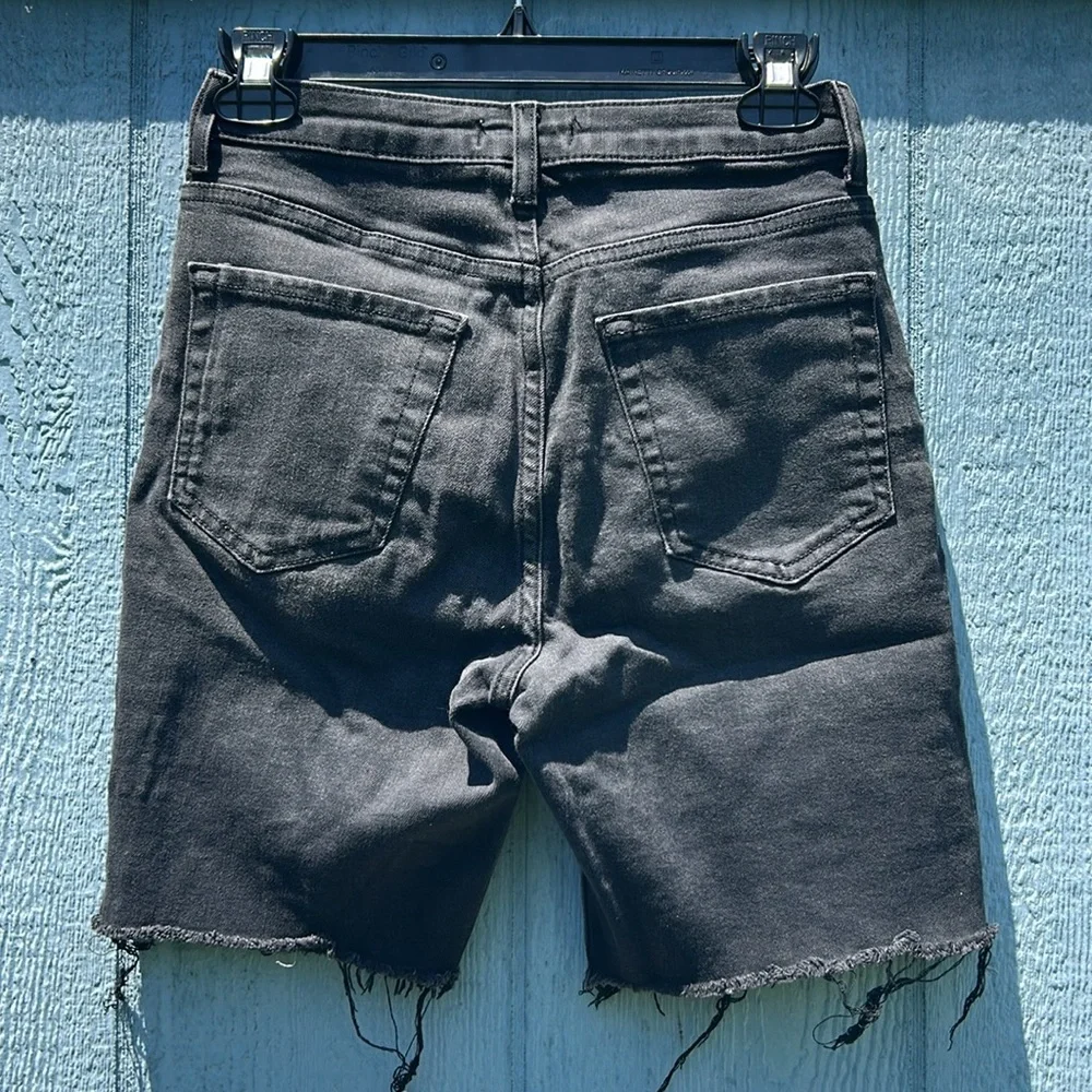 Forever 21 Black Distressed Jean Shorts